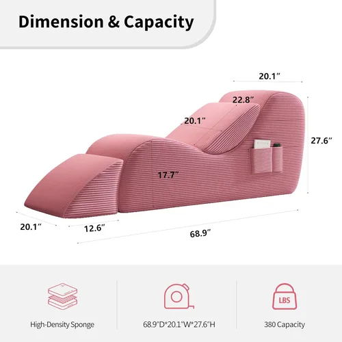 Miniatura 2 de Sillas de yoga para adultos, silla de salón ergonómica para interiores con bolsillo lateral, cojín lumbar, otomana, silla de yoga perfecta