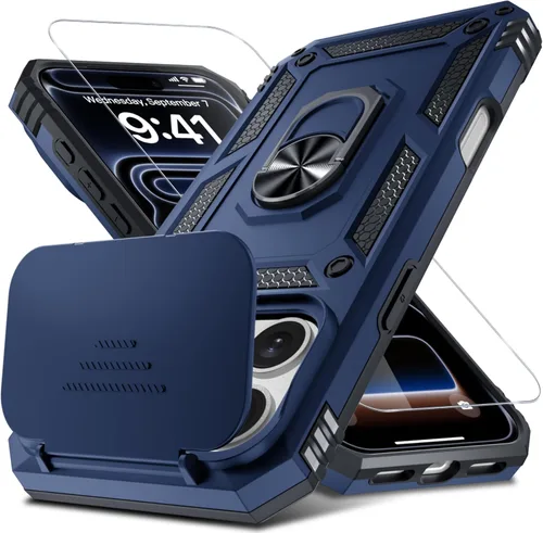 Miniatura 61 de Janmitta - Funda para iPhone 14 Pro con cubierta deslizante para lente de cámara incorporada + protector de pantalla, funda de cuerpo completo