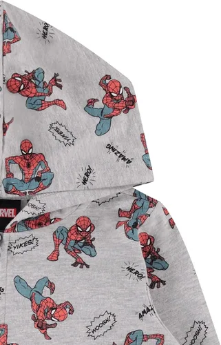 Miniatura 4 de Marvel Sudadera con capucha de Spiderman para niños pequeños - Spiderman, Ironman, Capitán América y Hulk para niños pequeños con cremallera y cómics