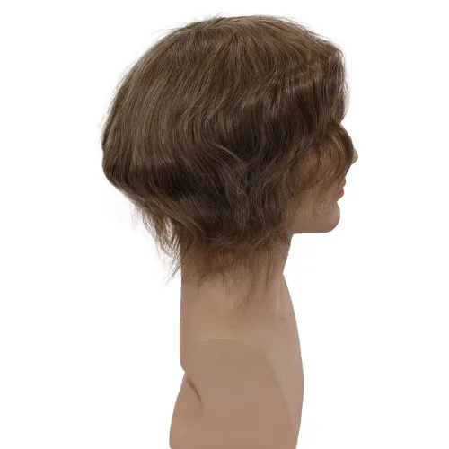 Miniatura 7 de Pelucas tupé para hombre, unidad de tejido de cabello humano virgen europeo para hombre, pelo tipo tupé, mono encaje superior, piel sintética