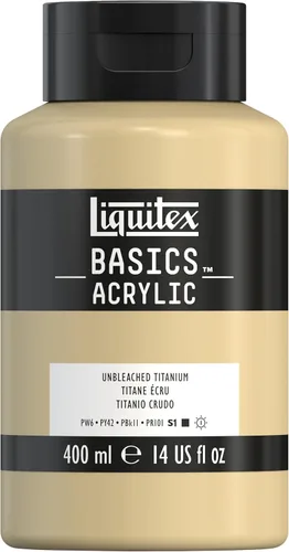 Miniatura 149 de Liquitex BASICS Pintura Acrílica, Botella de 400ml (13.5 oz), Blanco Titanio Titanio Blanco