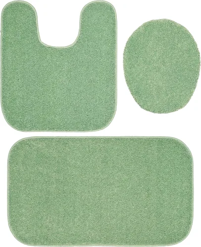 Miniatura 101 de Garland Rug Gramercy - Alfombra de baño rectangular lavable de polipropileno de felpa de 20 x 34 pulgadas, color azul lavabo, suave, absorbente