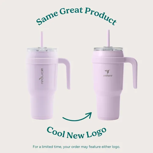 Miniatura 2 de REDUCE 40 oz Vaso de acero inoxidable de 2 paredes con asa - Taza de viaje con aislamiento al vacío, tapa a prueba de sudor y pajita reutilizable