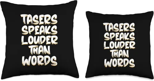 Miniatura 3 de Taser in My Pocket Speak Louder Than Words Taser - Almohada eléctrica, 16 x 16 pulgadas, multicolor