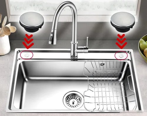 Miniatura 5 de 2 piezas de acero inoxidable para grifo de cocina, cubierta para orificio del grifo, acero inoxidable cepillado (1.22 a 1.57 pulgadas de diámetro)