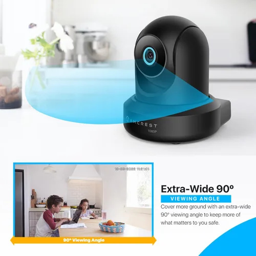 Miniatura 4 de Amcrest Paquete de 2 cámaras WiFi de 1080p para interiores, cámara de seguridad para el hogar panorámica/inclinación de 2 MP, seguimiento Negro