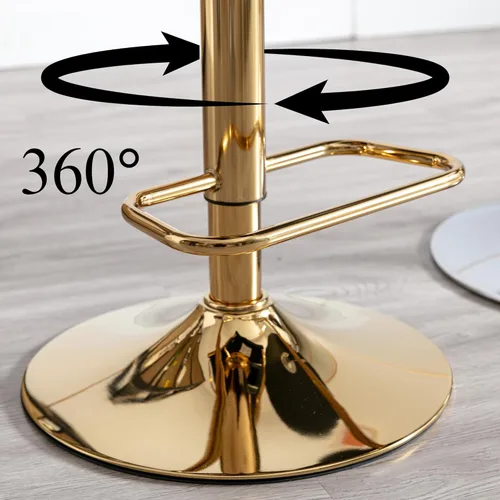Miniatura 7 de Taburete de bar blanco de piel sintética ajustable en altura de mostrador con respaldo para isla de cocina, barra de desayuno