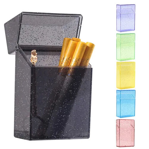 Miniatura 5 de Caja de cigarrillos para cigarrillos de 3.346 in, tamaño King, 20 capacidades, caja de cigarrillos de plástico, transparente, portátil, delgada