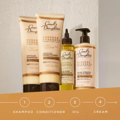 Miniatura 10 de Carol's Daughter Goddess Strength - Crema acondicionador sin enjuague, 10 onzas líquidas, fortalecedora e hidratante para cabello ondulado y rizado