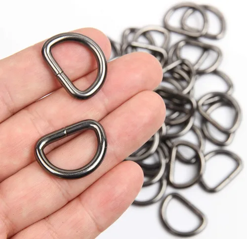 Miniatura 5 de JWBIZ Paquete de 50 anillos en D de metal resistentes extra gruesos de 0.150 in de grosor para coser llaveros, cinturones y correa de perro