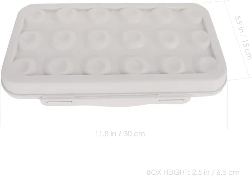 Miniatura 2 de UPKOCH Soporte para huevos para refrigerador, 18 unidades, apilable, de plástico, con tapa hermética para almacenamiento organizado en cocina