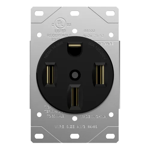 Miniatura 15 de ENERLITES Toma de corriente de 50 amperios para vehículos recreativos y eléctricos, NEMA 14-50R, 3 polos, 4 cables (solo cobre 10, 8, 6, 4 AWG)