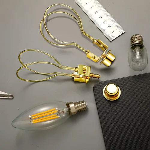 Miniatura 7 de Honoson Adaptador de Clip para Pantalla de Lámpara de Bombilla Incluye Remate y Niveladores de Pantalla para Reemplazo Dorado