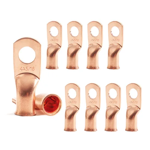 Miniatura 35 de 2/0 AWG 5/16" Stud (25 piezas), terminal de anillo de batería resistente, conectores de calibre 00, lengüetas de alambre de cobre 2/0, terminales