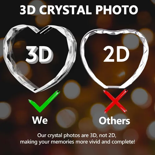 Miniatura 2 de Emoragifou Foto de cristal 3D, regalos personalizados para mujeres, mamá, papá, pareja, ella, regalo personalizado con tu propia foto, imagen