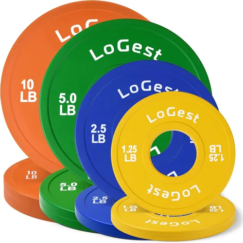Miniatura 9 de Logest Par de platos olímpicos, juego de 2 discos de pesas para barras olímpicas, perfectos para placas de entrenamiento de fuerza, aumento