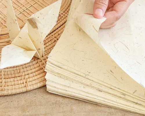 A5 50 hojas de fibra natural de árbol de morera, hojas de papel de morera, papel tissue de arte, papel washi, diseño artesanal, arte origami,