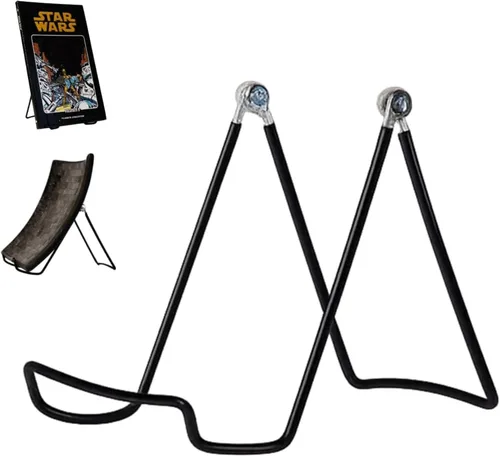 KINGDOM SOLUTIONS Made in USA Paquete de 12 caballetes ajustables de metal negro – Soporte para libros – Soporte de placa resistente para arte,