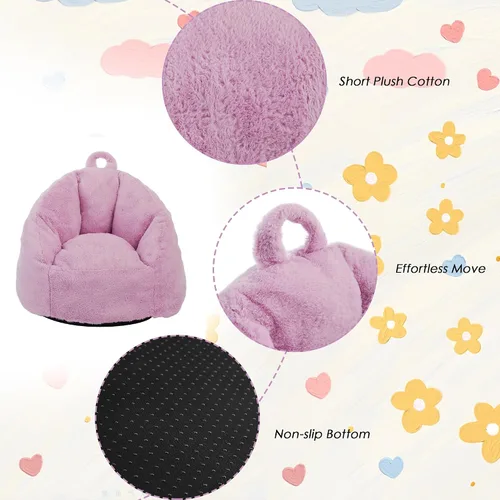 Miniatura 5 de Ulax furniture Sofá para niños, mini sofá, puf para niños, ideal para niños pequeños (rosa)