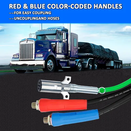Miniatura 4 de Cable eléctrico de 7 vías de ABS y Power Air Line de 15 pies 3 en 1 con agarre de mango para tractor de remolque semirremolque