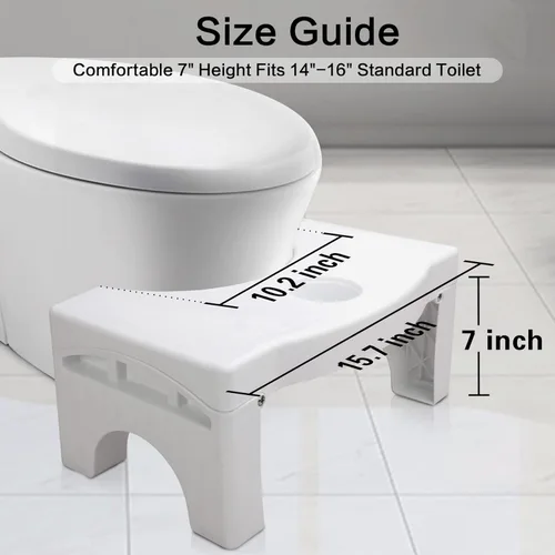 Miniatura 6 de Taburete plegable para inodoro para adultos, taburete portátil resistente de 7 pulgadas con espacio ambientador, taburete de asistencia de inodoro