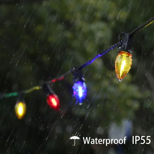 Miniatura 5 de KGC Paquete de 25 bombillas LED C7 para luces de Navidad, bombillas LED C7 irrompibles para luces de Navidad al aire libre, 0.6W, equivalente a 7W