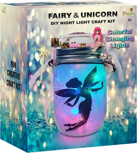 Haz Tu Propio Frasco de Linterna de Unicornio y Hada con Luz Nocturna, Artes y Manualidades para Niños, Mejores Regalos de Cumpleaños para Niñas de