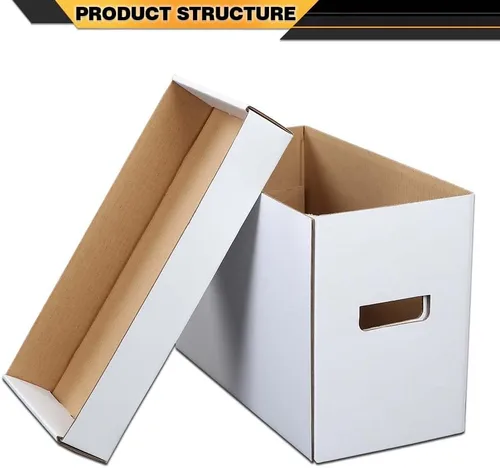 Miniatura 6 de CNNELL Paquete de 3 cajas de almacenamiento para cómics, capacidad para 150-175 cómics, plegable, apilable, a prueba de humedad, cartón archivado