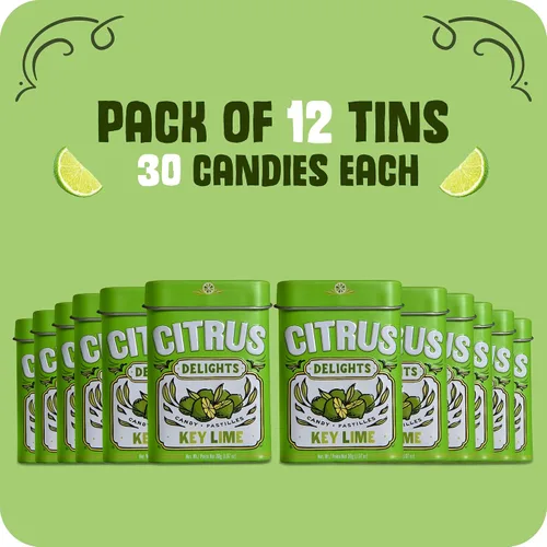 Miniatura 5 de Citrus Delights Key Lime Candy – 30 unidades (paquete de 12) Pastillas de caramelo duro de cítricos naturales Vegano, sin gluten, certificado