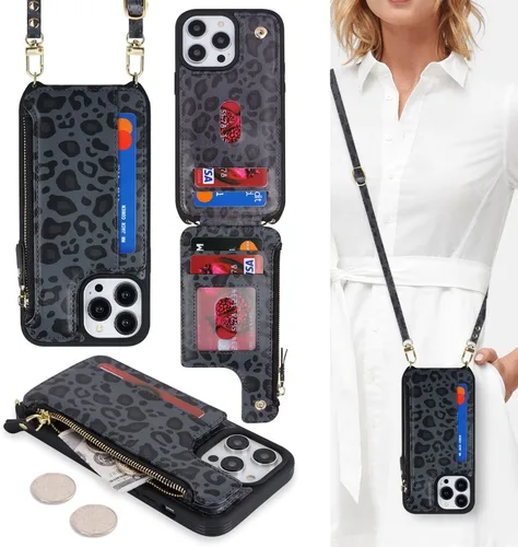 Miniatura 22 de Cavor Funda para iPhone 14 Pro Max con Tarjetero, Funda Cartera para iPhone 14 Pro Max para Mujeres y Hombres, Soporte de Tarjetas de Crédito