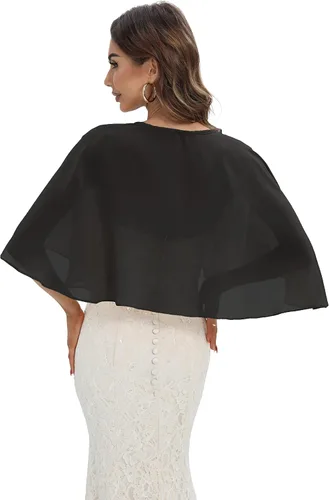 Miniatura 5 de Heartgown Capelets para mujer chal de gasa y envolturas para vestido de noche capa de boda