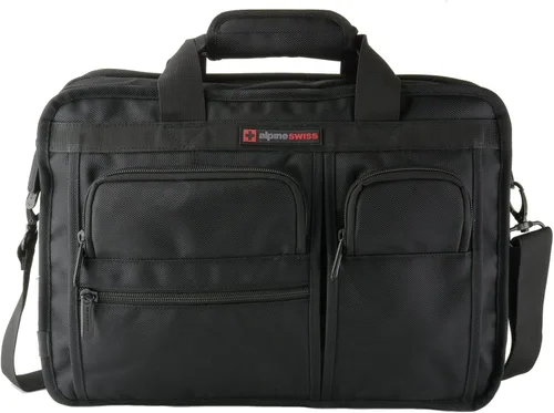 Miniatura 6 de Alpine Swiss Conrad Messenger Bag Maletín para portátil de 15,6 pulgadas con funda para tableta