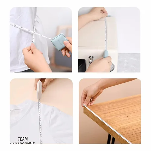 Miniatura 2 de Cinta métrica suave para el cuerpo, 59.1 in, 60 pulgadas, cinta métrica de doble escala, cinta métrica retráctil para medición corporal, costura