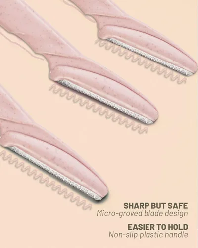 Miniatura 2 de MoHern Herramienta de dermaplaning para la cara, 30 piezas de afeitar Dermaplane para la cara, maquinilla de afeitar multiusos para mujeres y Rosa