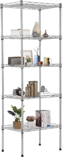 Miniatura 34 de FDW - Estantería metálica : 6 estantes de alambre de acero resistente ajustables, con ruedas, 48 pulgadas (L) x 18 pulgadas (An) x 76 pulgadas (A)