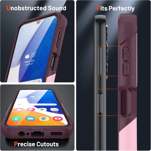 Miniatura 7 de Asuwish Funda protectora para Samsung Galaxy A14 5G con protector de pantalla de vidrio templado y accesorios de celda, protección de doble capa