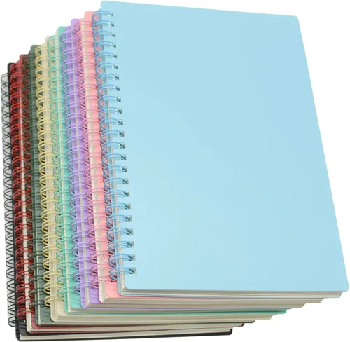 Miniatura 10 de Yansanido Cuaderno en espiral, 4 piezas A5 con tapa dura gruesa de plástico de 7 mm con líneas universitarias de 4 colores, 80 hojas - 160 páginas