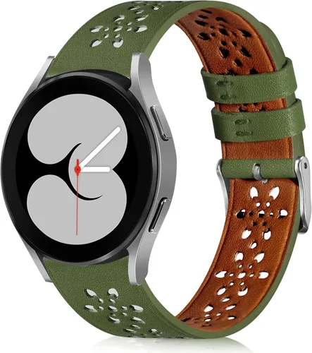 Correas de cuero de 0.787 pulgadas para Samsung Galaxy Watch 6/5/4 1.575 in 1.732 in/Watch 5 Pro 1.772 in/Watch 4 Classic 1.654 in 1.811 in,