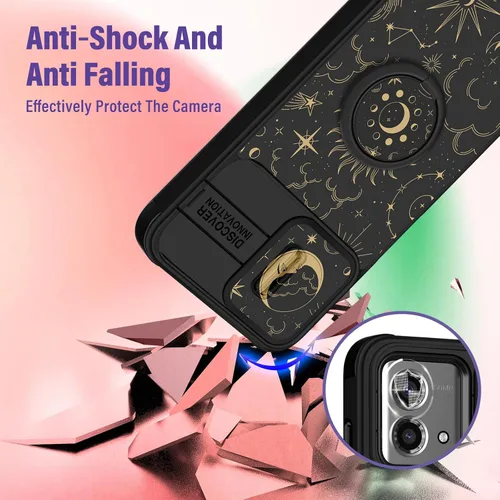 Miniatura 3 de Funermei Funda para Moto G Stylus 5G 2023 – Sol Luna - Funda de teléfono linda para mujeres y niñas, bonita funda de teléfono con diseño estético
