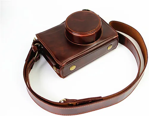 Miniatura 10 de Funda X100, hecha a mano de piel sintética para cámara de cuerpo completo para Fujifilm Fuji X100 X100S X100T versión de apertura inferior + correa