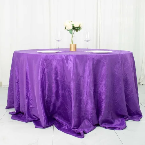 Miniatura 13 de Tableclothsfactory Mantel rectangular de tafetán arrugado de acordeón azul polvoriento, de 60 x 102 pulgadas, perfecto para ceremonias de boda