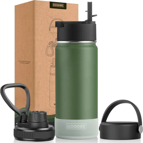 Miniatura 68 de koodee Insulated Water Bottle, 32 oz Stainless Steel Double Wall Vacuum Wide Mouth Sport Bottle with Leakproof Spout Lid (Navy)