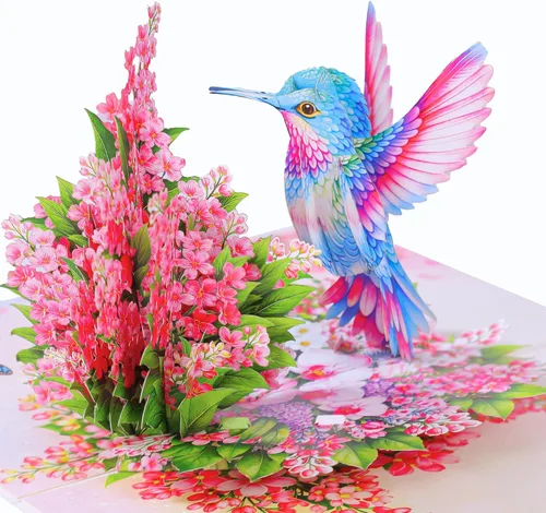 Miniatura 12 de Tarjetas de aniversario desplegables, flores de cerezo en 3D y pareja enamorada, San Valentín, tarjetas de boda para esposa, marido, ella, él