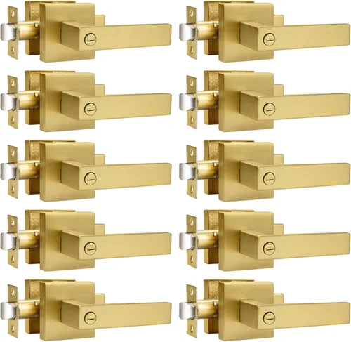 Miniatura 17 de Probrico Palanca de Puerta de Cama y Baño Negro Mate Servicio Pesado Manija de Puerta de Privacidad, Cerradura de Puerta Sin Llave Interior Baño