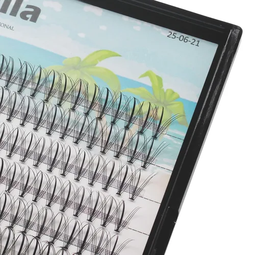 Miniatura 2 de Pestañas en racimo de grosor de 0.003 in, rizo D, belleza naturaleza, pestañas postizas individuales largas mezcladas de 0.47-0.55 pulgadas