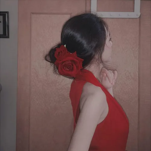 Miniatura 5 de Peines de pelo de flores, flor de rosa, bohemia, horquilla, disfraz de novia, decoración de pelo para fiesta, boda, rojo (1 unidad)