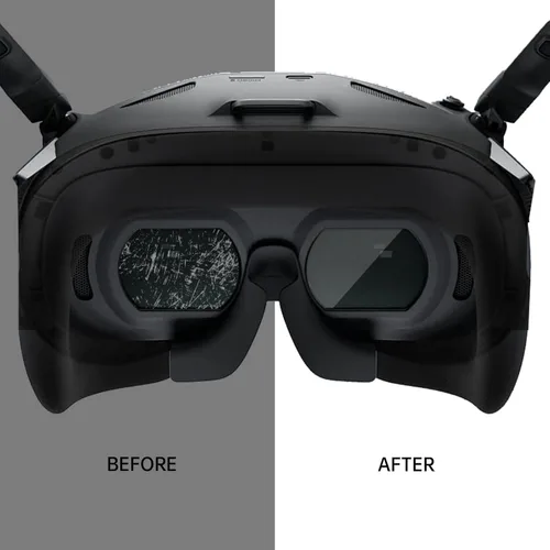 Miniatura 2 de Combo de acolchado de espuma y película de vidrio templado para DJI Goggles N3 – Almohadilla ocular a prueba de polvo y protector de pantalla HD