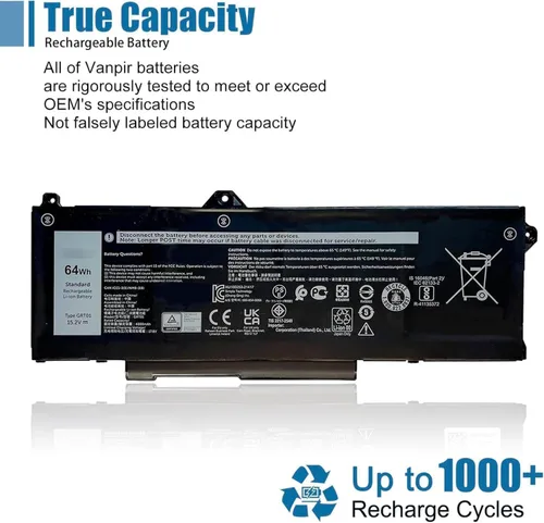 Miniatura 6 de Batería de repuesto GRT01 para laptop Dell Latitude 5421 5431 5521 5531 Precision 3470 3561 3571 Alienware m17 R5 AMD Series Notebook 00P3TJ 0P3TJ