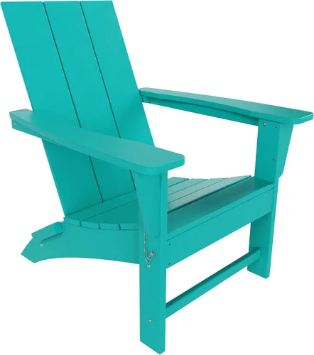 Miniatura 13 de WO Home Furniture - Silla Adirondack plegable de polietileno de alta densidad para todo tipo de clima, resistente a los rayos UV y a la Roble