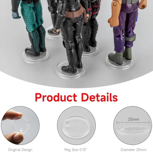Miniatura 3 de SIXPOINTS 36 piezas de base redonda transparente compatible con figuras de acción de películas de Star Wars vintage de 3.75 pulgadas, disco de 0.984